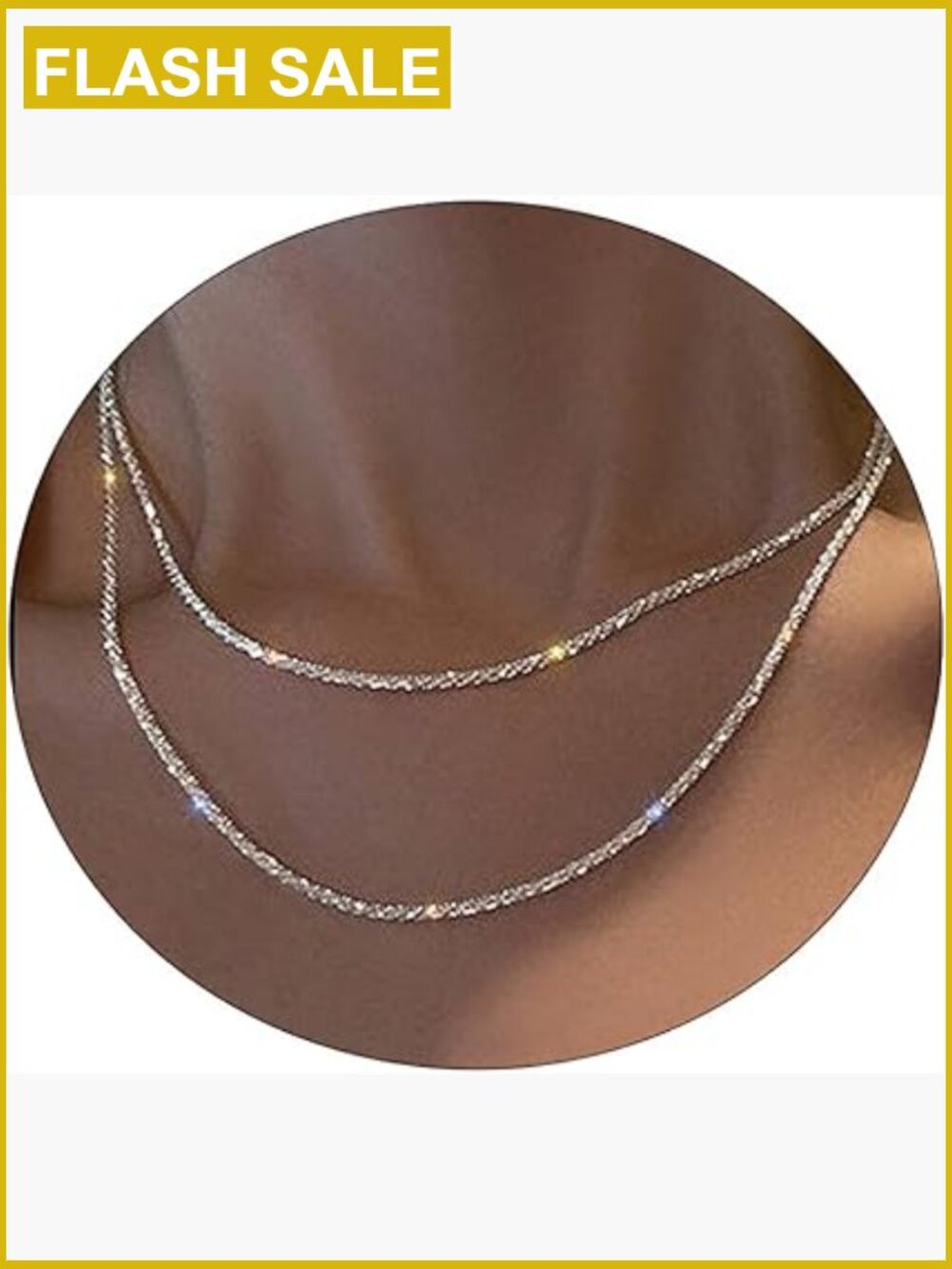 Double Layer Snake Chain Herringbone Choker Set